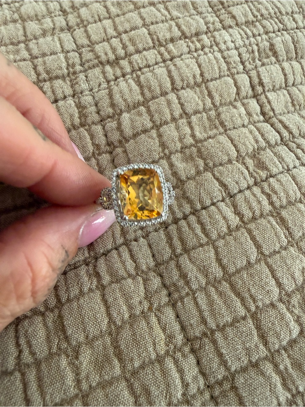 Genuine Citrine Birthstone Ring - Picture 8 of 9